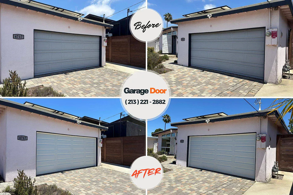 Before and after: garage door repair Biggs, CA